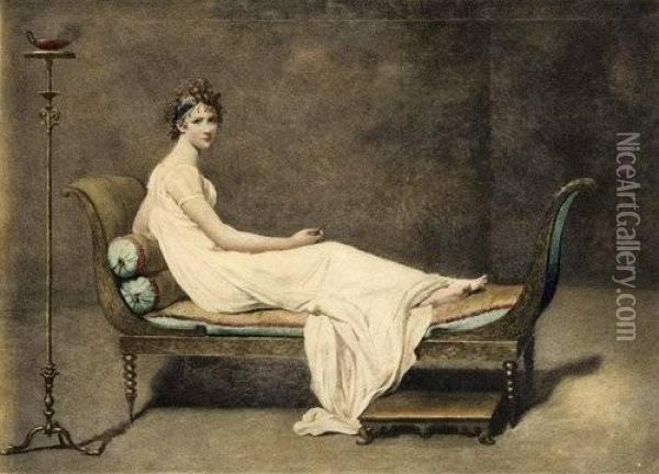 Nach: Madame Recamier Oil Painting - Jacques Louis David
