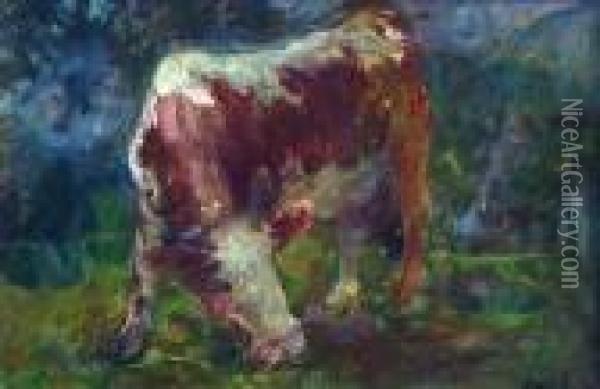 Mucca Nel Paesaggio Oil Painting - Vittorio Cavalleri