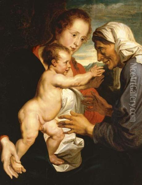 The Virgin And Child With Saint Anne Oil Painting - Sir Anthony Van Dyck
