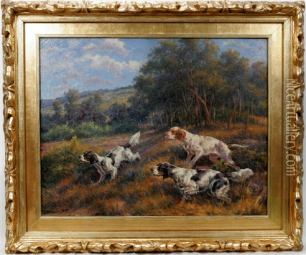 Three Irish Setters Oil Painting - Edmund Henry Osthaus