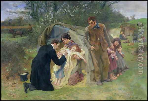 The Good Samaritan, 1899 Oil Painting - William Small