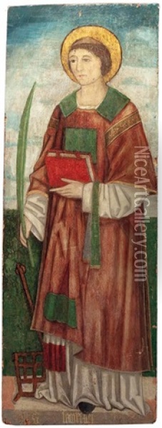 Der Hl. Diakon Und Martyrer Laurentius Oil Painting - Alvise Vivarini