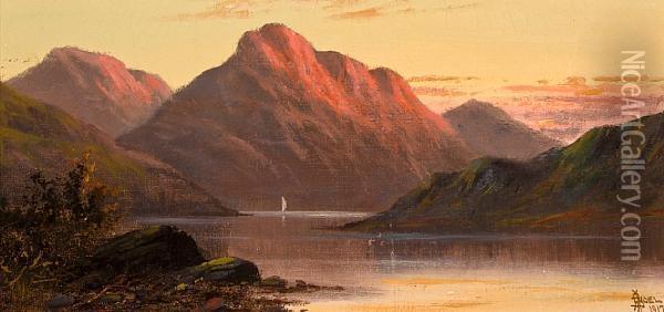 A Pair Of Scottish Landscapes Oil Painting - John Henry Boel
