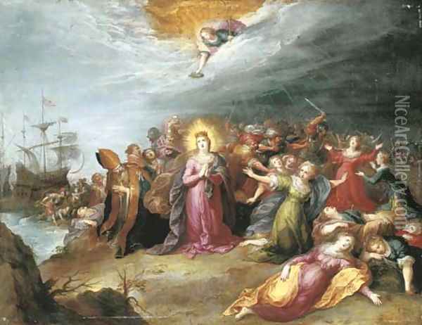 The Martyrdom of Saint Ursula Oil Painting - Frans II Francken