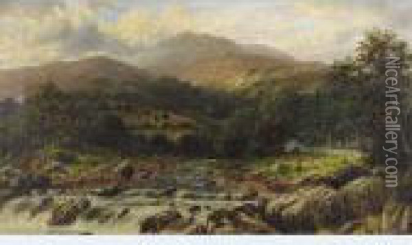 In The Lledr Valley, Nr.bettws-y-coed, N.w Oil Painting - William Henry Mander