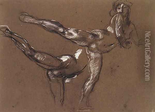Two Studies of a Female Nude Oil Painting - Henry Tonks