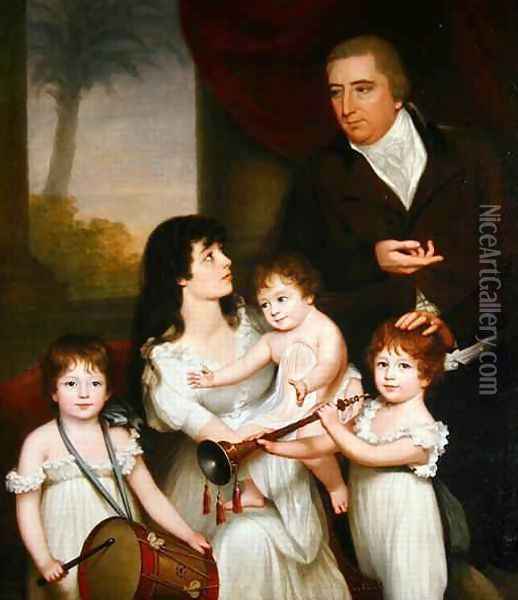 Portrait of William Fairlie and his Family Oil Painting - Robert Home