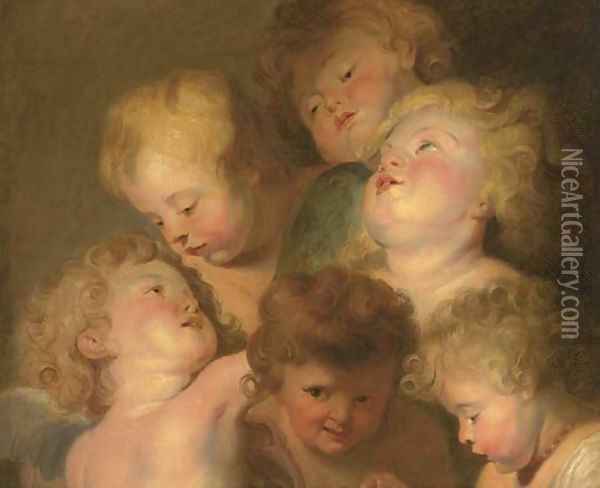 A study of putti Oil Painting - Sir Peter Paul Rubens
