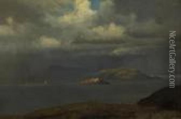 Alcatraz, San Francisco Bay Oil Painting - Albert Bierstadt