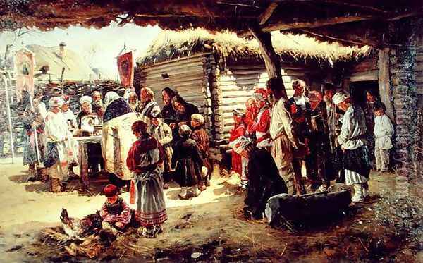 Easter Te Deum, 1887 Oil Painting - Vladimir Egorovic Makovsky