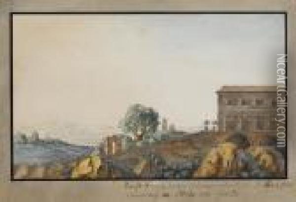 Romische Villa Mit Ausblick Auf Die Campagna Oil Painting - Johann Wolfgang von Goethe