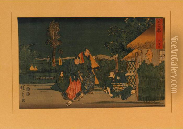 Untitled Oil Painting - Utagawa or Ando Hiroshige