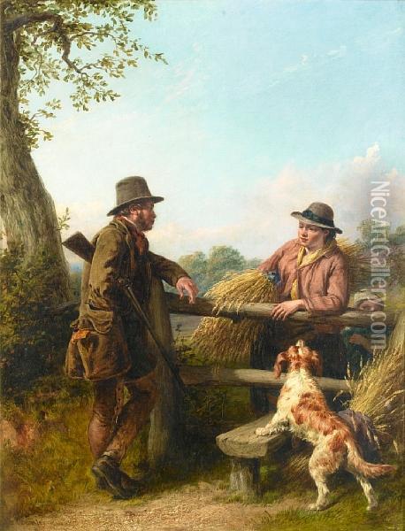 Country Conversation Oil Painting - Valentin Walter Bromley