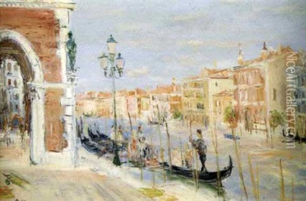 Le Marche Aux Poissons A Venise, Pres Du Rialto Oil Painting - Giorgio Belloni
