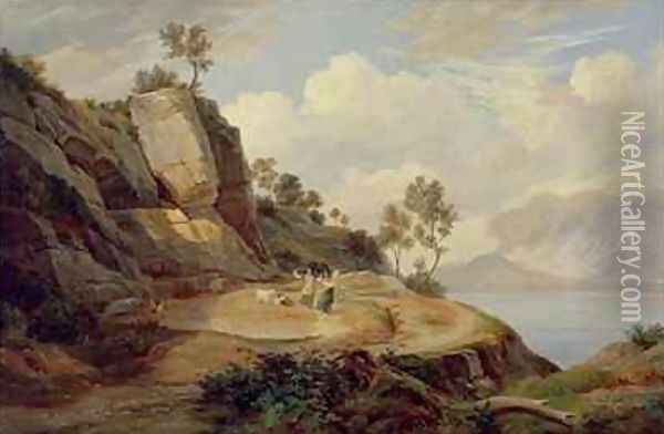 Landscape in Italy Oil Painting - Carl Wilhelm Goetzloff