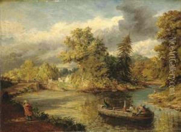 The Anglers Haunt, On The Brent Oil Painting - William Parrott