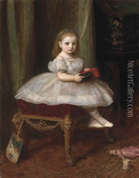 Portrait Of Miss Davison Oil Painting - John Everett Millais