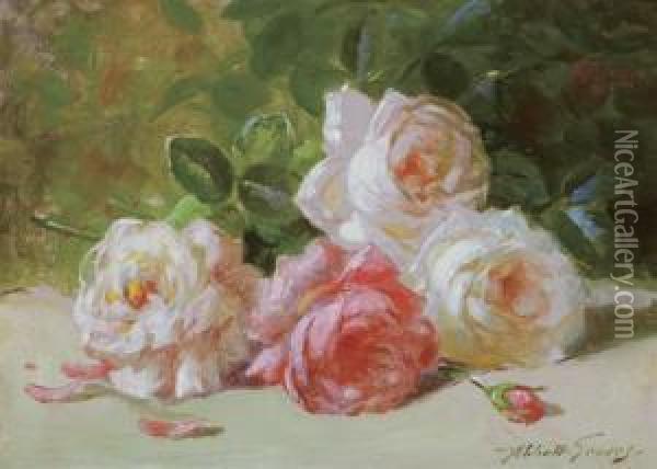 ''roses'' Oil Painting - Abbott Fuller Graves
