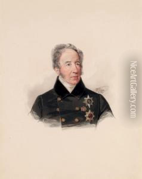 Portrait Of Prince Mikhail Dmitrievich Tsitsianov (1765-1841) Oil Painting - Fritz Thaulow