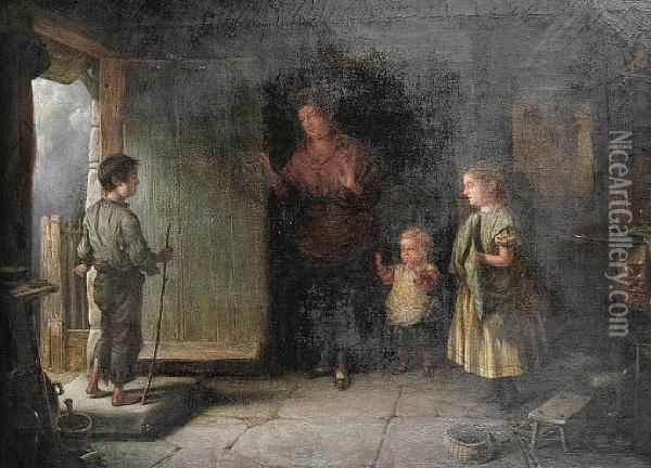 The Castaway Oil Painting - Edwin Cockburn