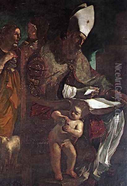 St Augustine Oil Painting - Giovanni Francesco Barbieri