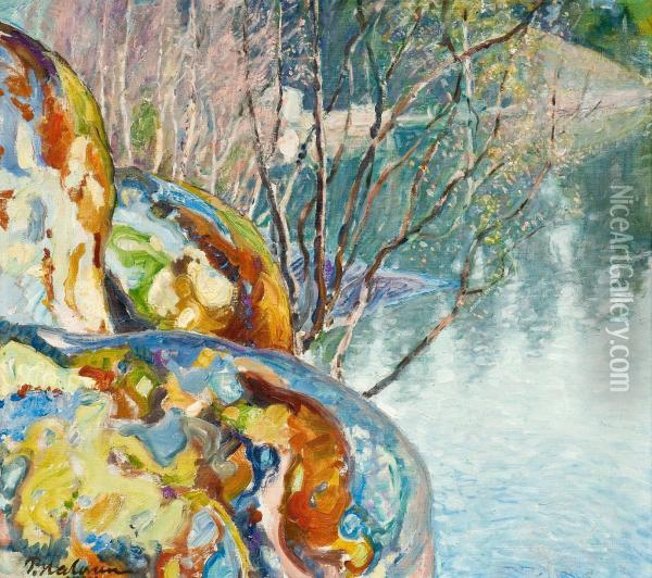 Willow Trees In Spring Oil Painting - Pekka Halonen
