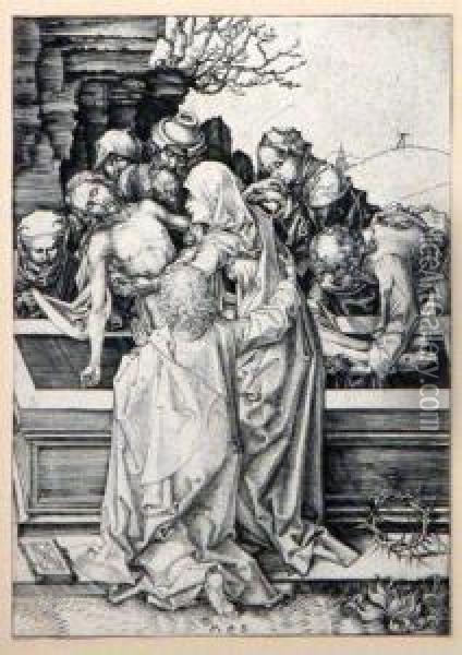 The Entombment (lehrs V, 28) Oil Painting - Martin Schongauer