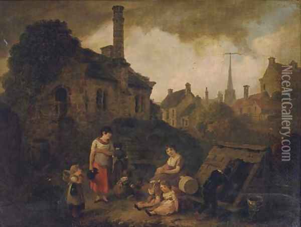The old mill Oil Painting - Julius Caesar Ibbetson
