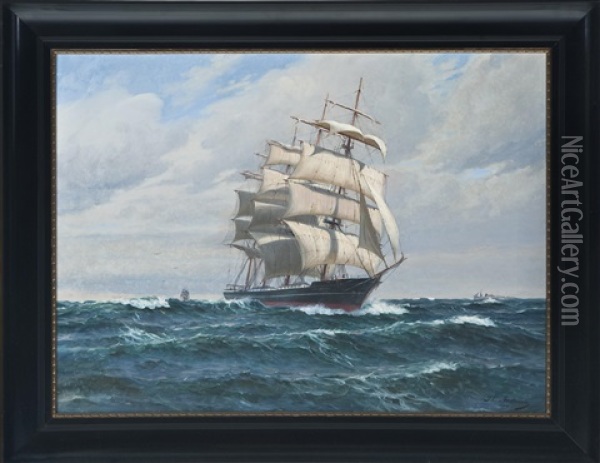 Segelfartyg Oil Painting - Jens Christian Andresen
