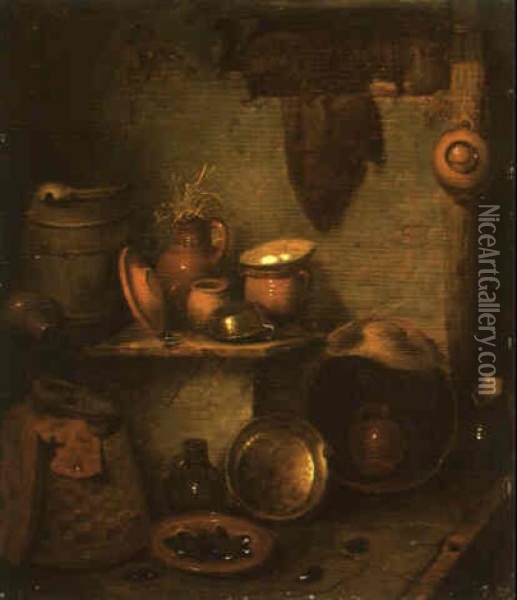 Kitchen Interior Oil Painting - Pieter de Bloot