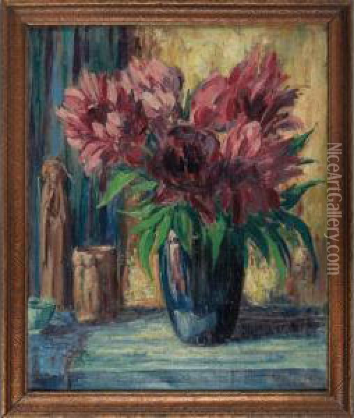 Still Life With Peonies Oil Painting - Charles Stewart Todd