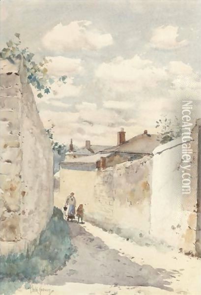 Street - Auvers Sur L'Oise Oil Painting - Frederick Childe Hassam