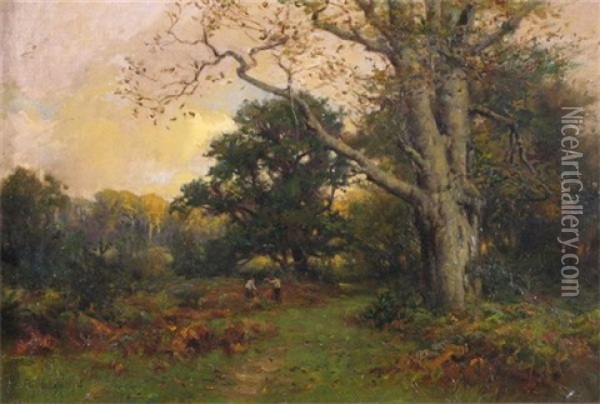 A New Forest Glade Oil Painting - Frederick Golden Short