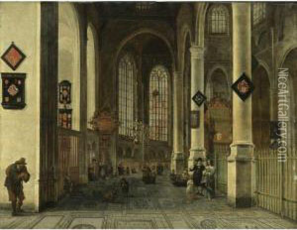 Interior Of The Laurenskerk At Rotterdam Oil Painting - Hendrick Van Vliet