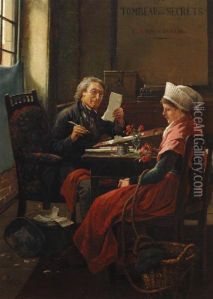 Visiting The Notary Oil Painting - Aime Stevens