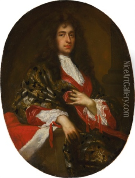 Portrait Of A Nobleman Oil Painting - Giovanni Maria Delle Piane