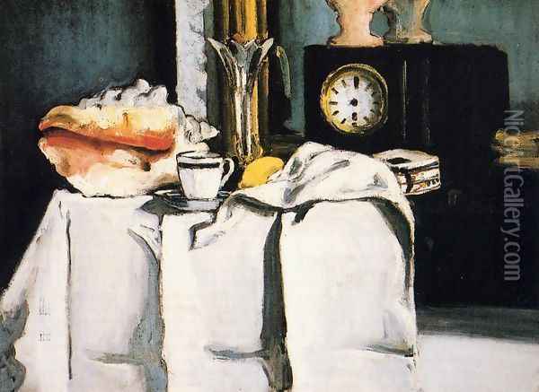 The Black Clock Oil Painting - Paul Cezanne