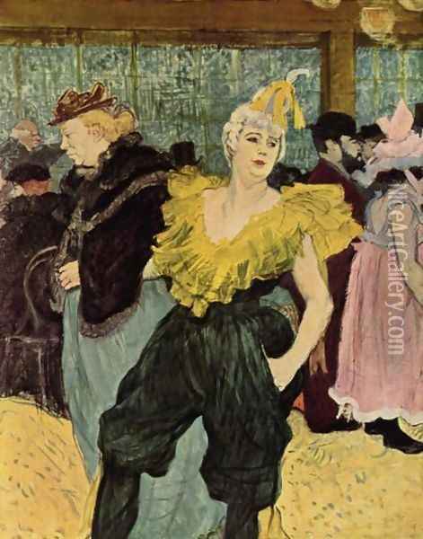 The Clownesse Cha U Ka O In Moulin Rouge Oil Painting - Henri De Toulouse-Lautrec