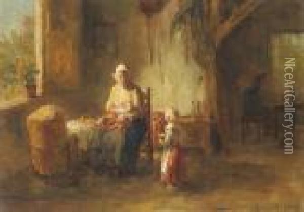 - Stillende Mutter - Oil Painting - Bernard Johann De Hoog