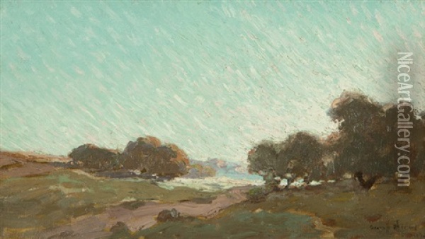 Coast Beyond The Oaks Oil Painting - Granville S. Redmond