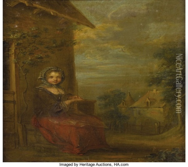 The Young Farm Girl Oil Painting - Jean-Baptiste Charpentier the Elder