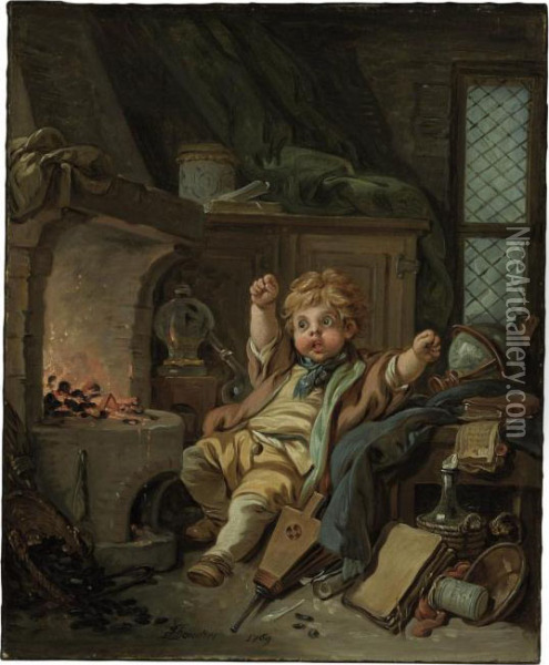 The Little Alchemist, Or Allegory Of Chemistry Oil Painting - Francois Boucher