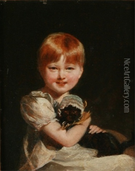 Child And Cat Oil Painting - Charles Robert Leslie