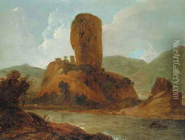 A hill fort in the Baramahal Hills near Oriyadrug Oil Painting - Thomas Daniell