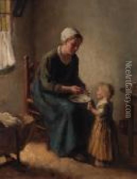 Mother And Child Oil Painting - Bernard Johann De Hoog