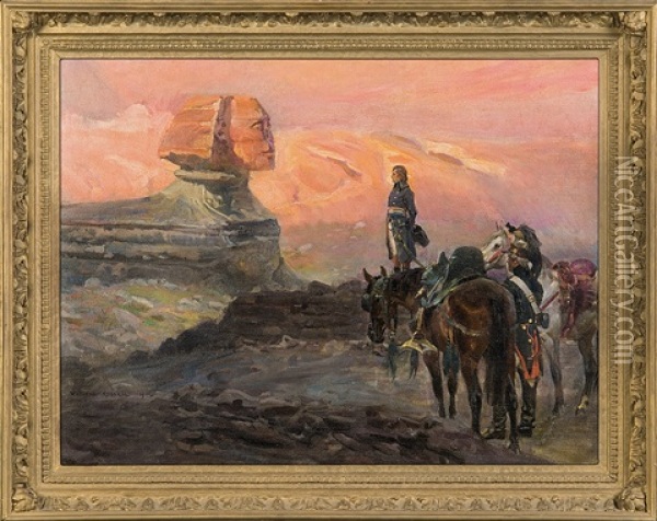 Napoleon And The Sphinx Oil Painting - Woiciech (Aldabert) Ritter von Kossak