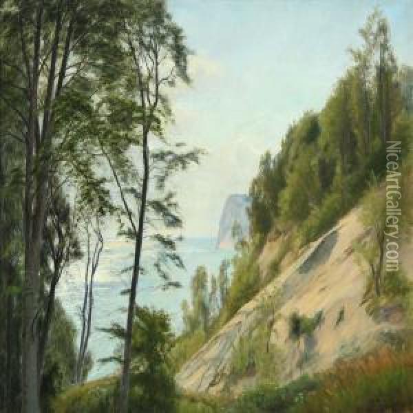 The White Cliff Of Moen Oil Painting - Christian Zacho