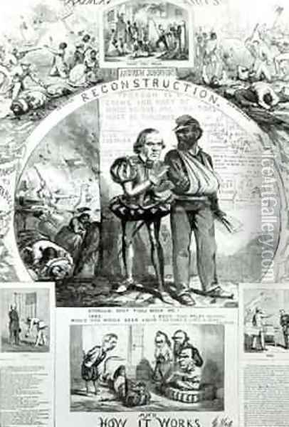 Reconstruction and How it Works from Harpers Weekly Oil Painting - Thomas Nast