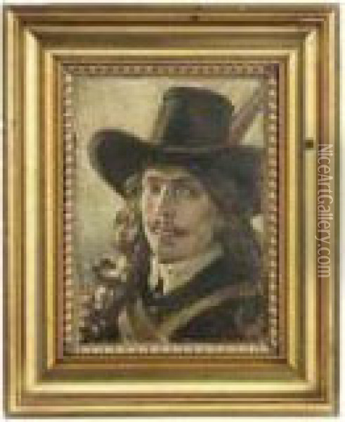 A Musketeer Oil Painting - Vilhelm J. Rosenstand