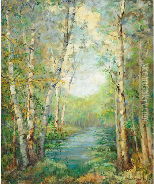 Stream In Spring Oil Painting - Mary Ella Williams Dignam